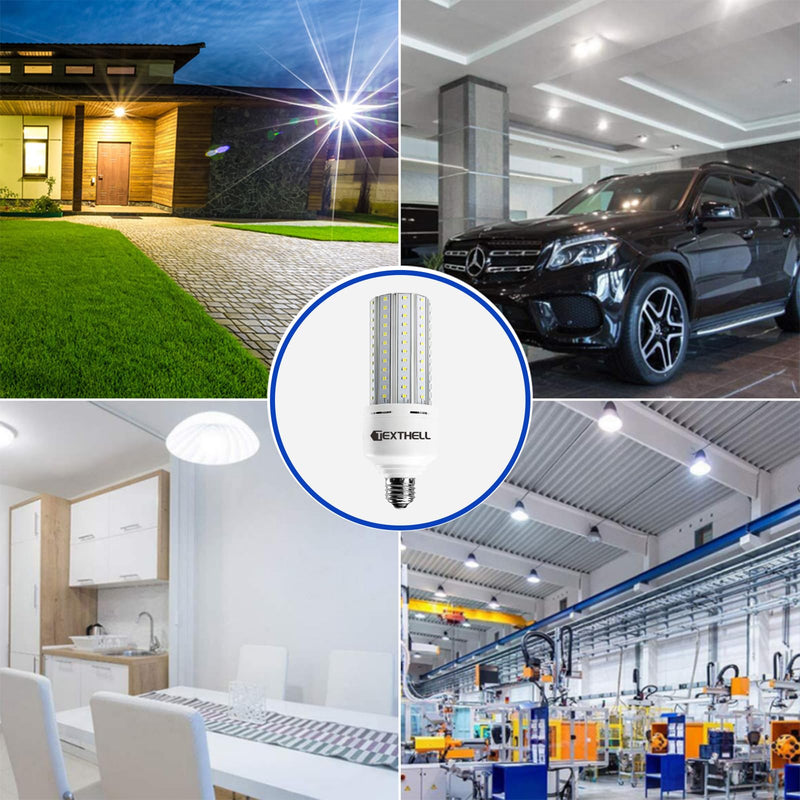 60w Led Light Bulb 500w Equivalent 7500lm 2Pack，5000K Daylight E26 Base，Bright White Bulbs for Warehouse Workshop Garage Stadium Outdoor Indoor High Ceiling 60.0 Watts