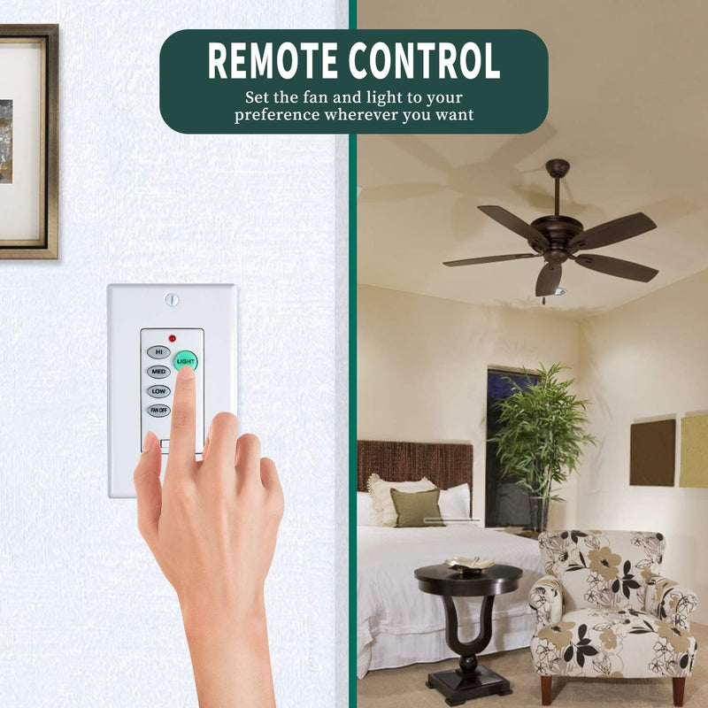 Universal Ceiling Fan Wall Control 3 Speed Wall Mounted Fan Control Full Range Dimmer UC-9050T CHQ9051T… UC9050T