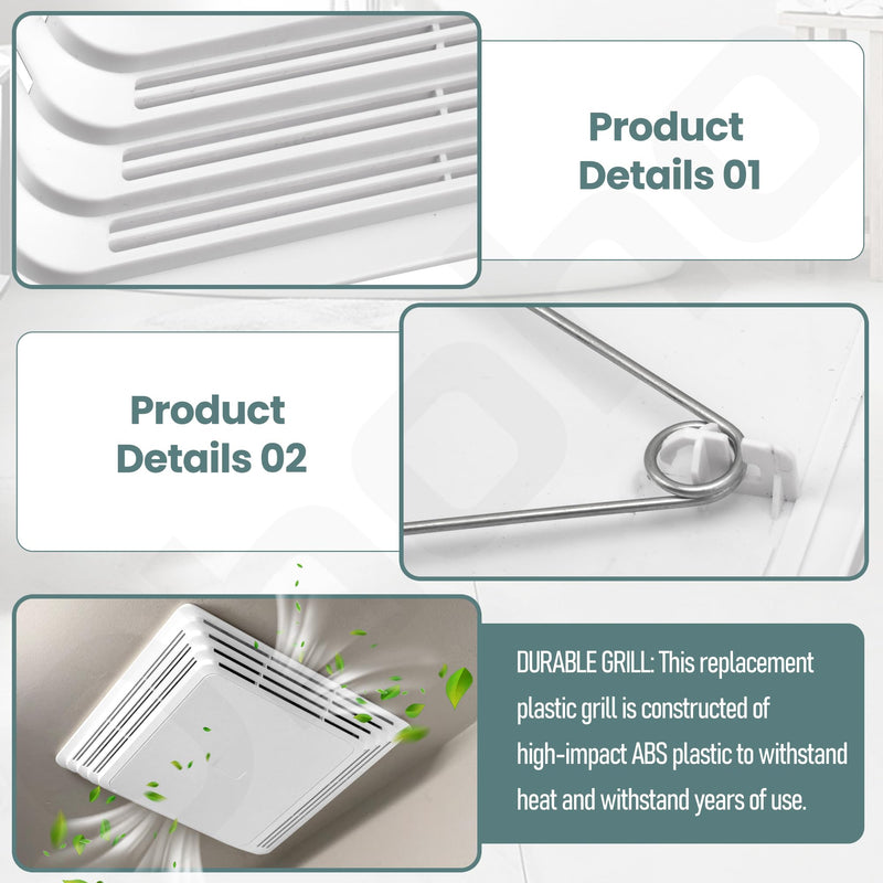 S97013576 Bathroom Fan Cover Grille - by Ohoho - Compatible with Broan NuTone Bathroom Fan 676 684 684NT 2684F 576 (Pack of 2) 10-5/8-Inch by 11-1/8-Inch (Pack of 2)