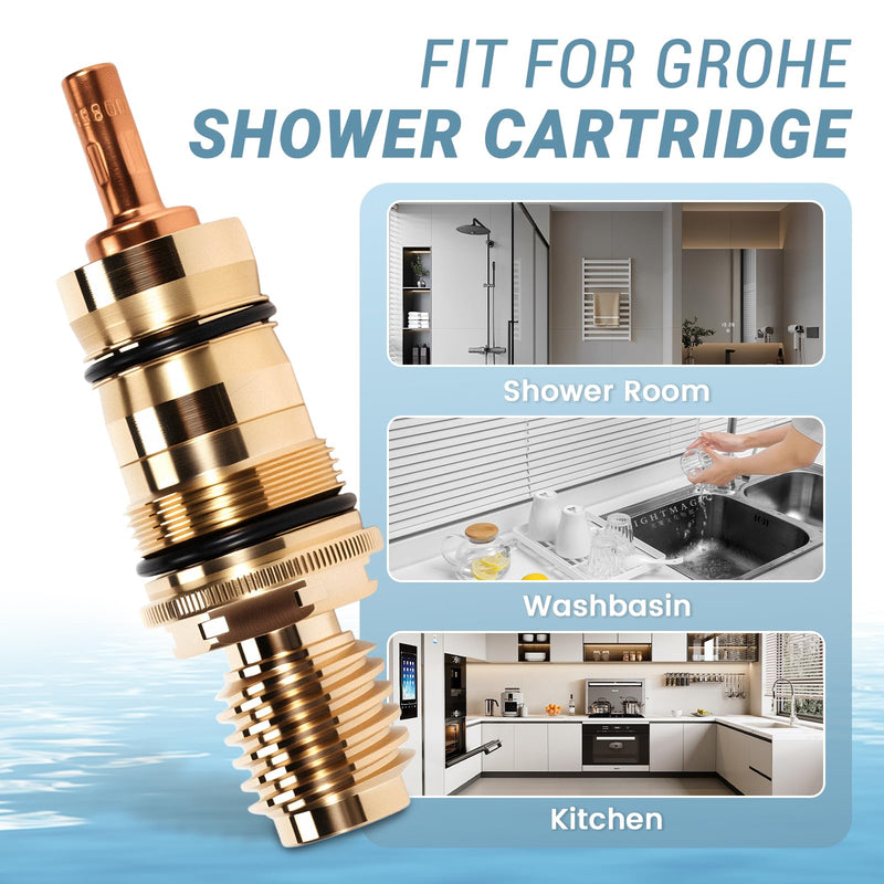47050000 Thermostatic Cartridge Fit for Grohe Shower Cartridge - Replace for Grohe 1/2" Thermo-Element Cartridge Valve