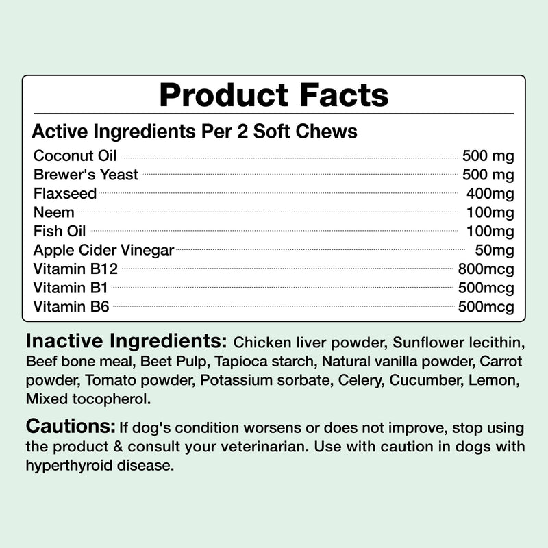 Flea and Tick Prevention for Dogs Chewables, Natural Dog Flea and Tick Treatment Chewable Supplement, Chicken Flavor 180 Count for All Breed Sizes