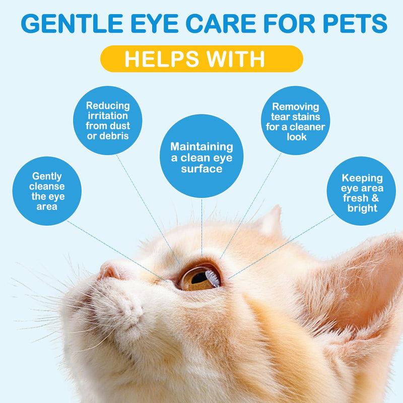 Daiasns Cataract Drops for Dogs, Eye Drops for Eye Infection Treatment, Relieving Itching & Irritation, Vet-Recommended Pink Eyes and Tear Stain Cleaner for Dogs and Cats - 3.38oz