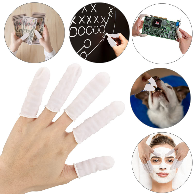BTYMS 400 Count Latex Finger Cots Small Fingertip Gloves Disposable Finger Rubber Tips Protector Anti-Static Small (Pack of 400)