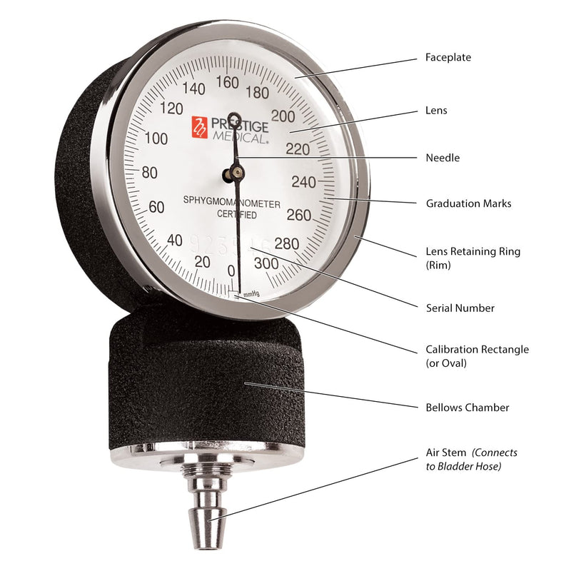 Prestige Medical Premium Adult Aneroid Sphygmomanometer, Cats Black & White