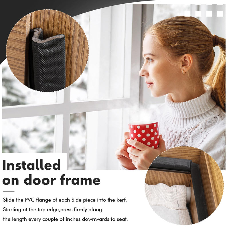 BBTO Door Weather Stripping Seal Winter Windows Kerf Soundproof Strip V-Shaped Q Foam Weather Stripping Door Frame for Card Slot Large Gap and Easy Installation(40 Feet,Black) 40 Feet Black