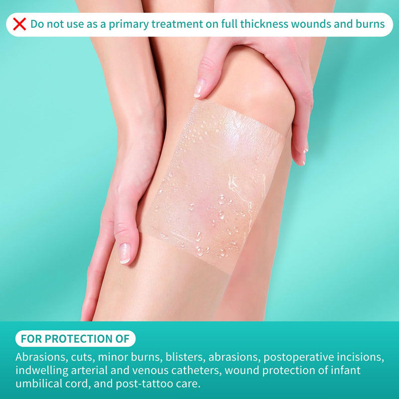 Dimora Transparent Film Dressing 50 Packs, Waterproof Adhesive Clear Bandages 4 in x 5 in, Wound Cover for IV Shield, Tattoo Aftercare Bandage(FSA/HSA Approved)) 4" x 5"