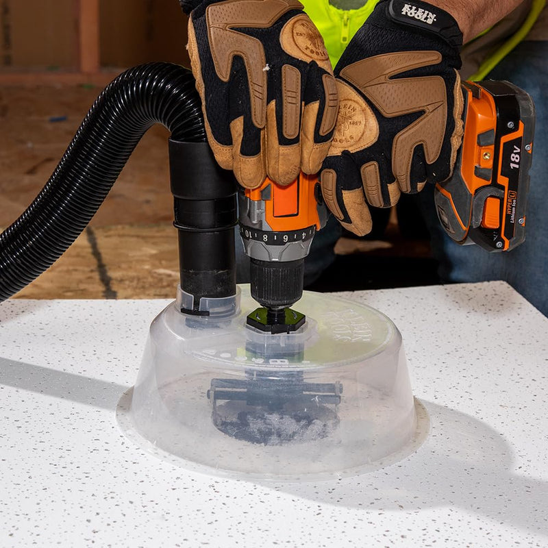 Klein Tools 53710 Hole Saw, Adjustable Circle Hole Cutter with Dustbowl, Integrated Vacuum Port, for Drywall and Ceiling Tiles, 2 to 7-Inch Quick-Adjust