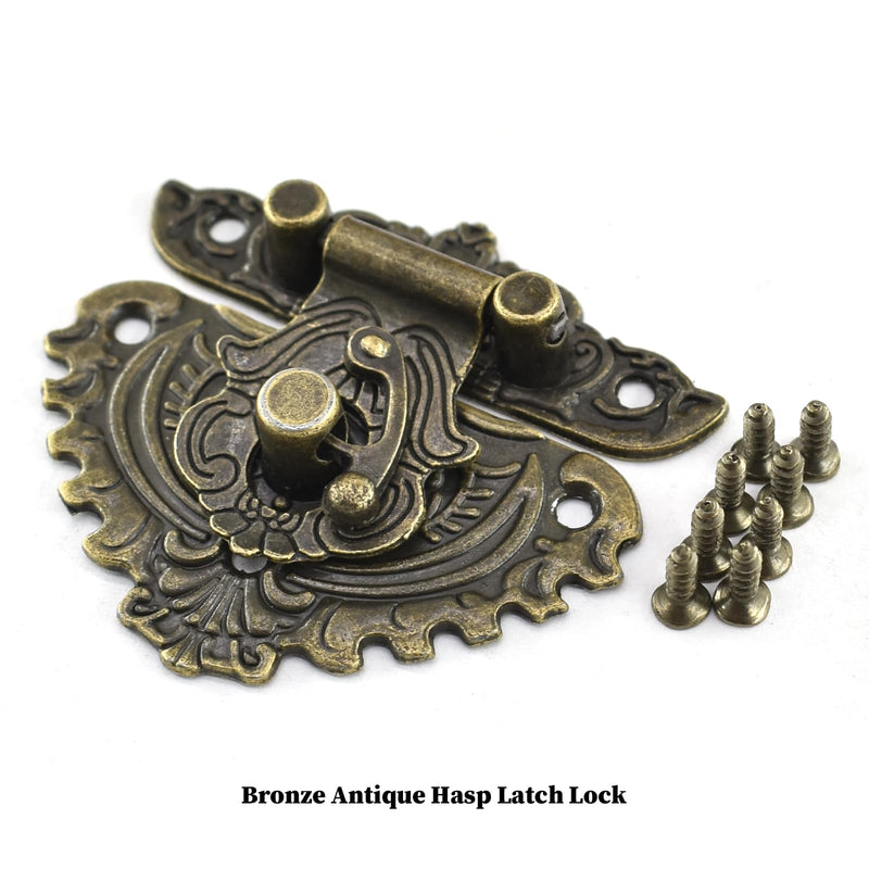 Antique Engraved Decorative Hasp Latch Hasp Hinges and Box Corner Protectors for Jewelry Box Cabinet Drawer Decoration and Repair - NewNest Australia