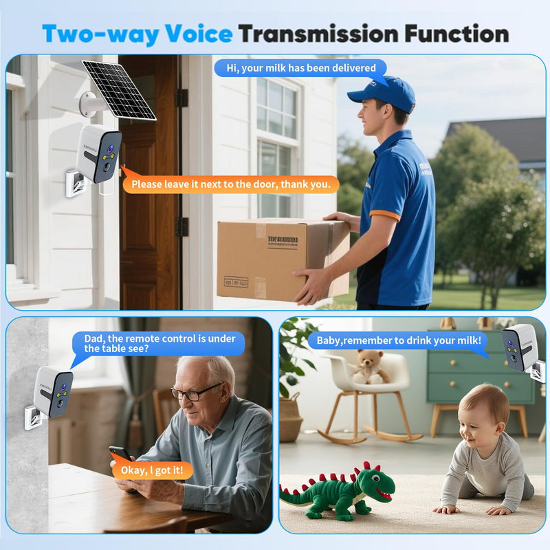 2.4/5G WiFi Cameras for Home Security with Solar Panel,Pan Rotating 180° Magnetic Security Camera Wireless,No Monthly Fee, Motion Detection,Work with Alexa,IP65 Weatherproof,Outdoor & Indoor