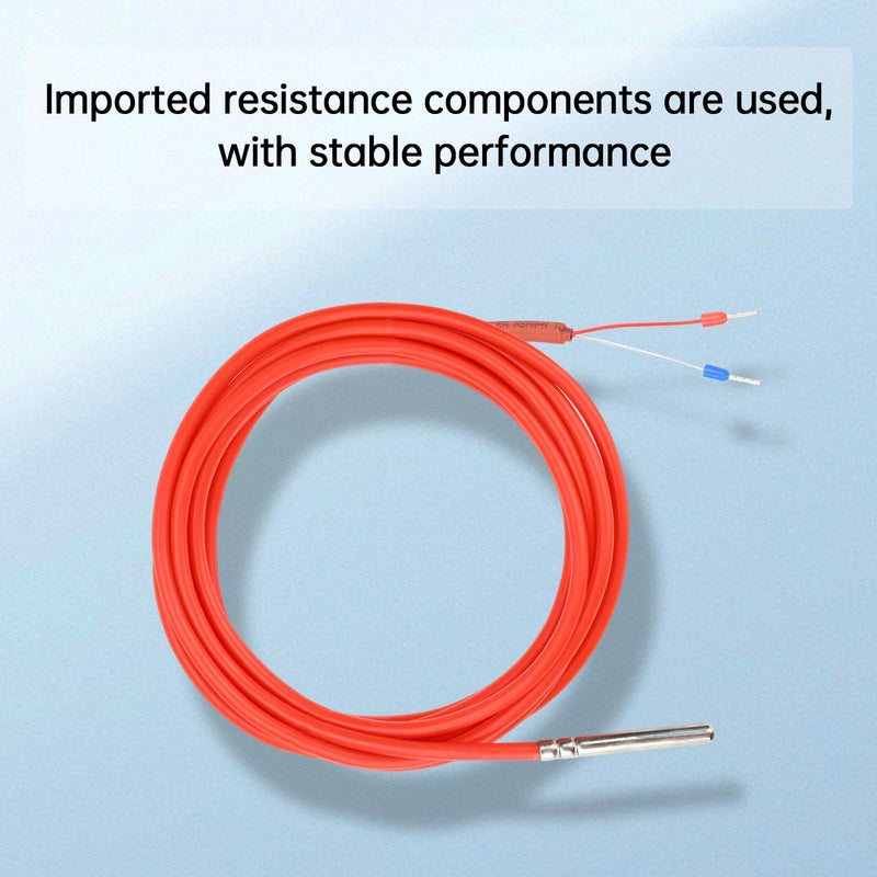 Diymore 2PCS 3M PT1000 Thermal Resistor,3M Silicone Cable,Stainless Steel Probe, -122℉~356℉ Temperature Sensor, High-Precision Platinum Resistance Thermometer for Industrial and Laboratory Measurement 2 PCS 3M PT1001