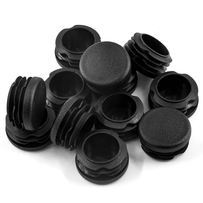 12 Pcs 1-1/4" Round Plastic Plug, Black Round Plastic End Cap Furniture Finishing Plug for Pipe Post, Chairs and Furniture 12 1-1/4 Inch