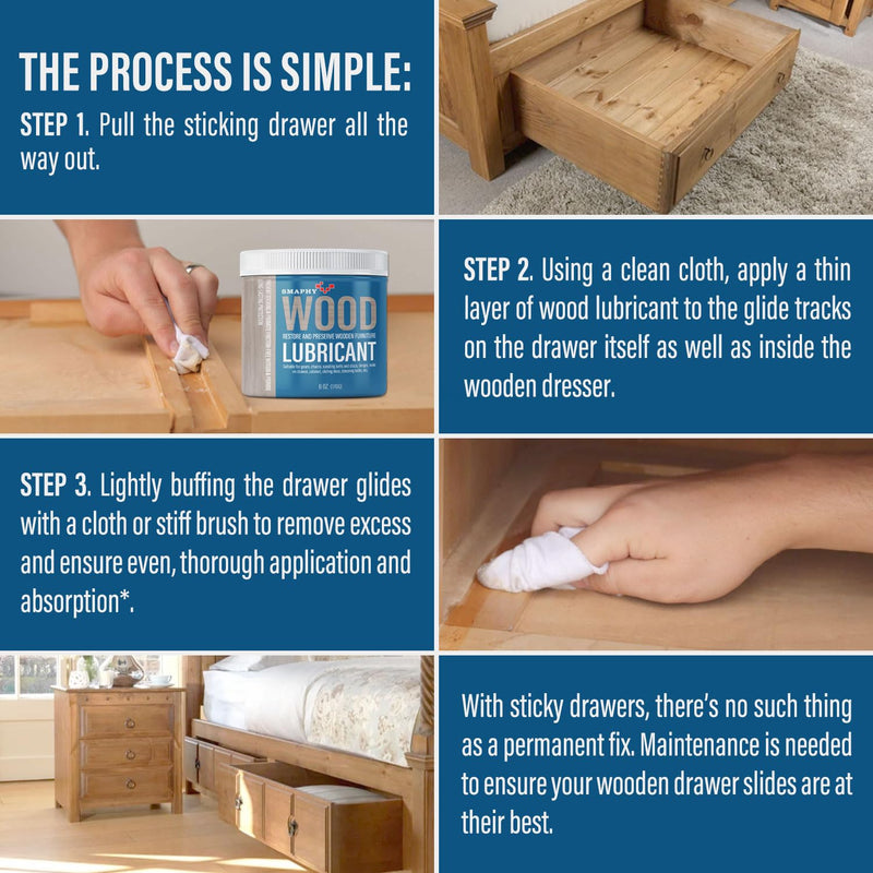 Wood Drawer Lubricant for Home DIY Projects, Multi-Purpose Semi Paste Wax for Wood to Reduce Frictions of Drawer Slide, Door Hinge Lubricant for Preserving Furniture & Restoring Wooden Slide
