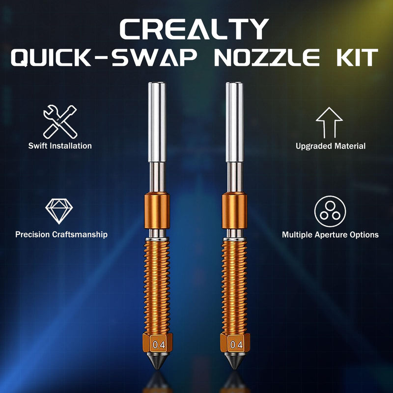 Creality K2 Plus Nozzle Kit, Unicorn Quick-Swap 3D Printer Nozzle Kit, Copper Alloy and Hardened Steel Nozzle Suitable for Creality K2 Plus 3D Printer (2PCS, 0.4mm)