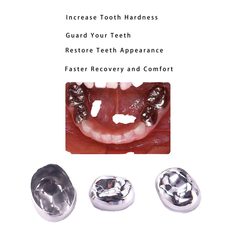 5PCS Stainless Steel Dental Teeth Crown Mandibular Teeth D Premolar Crown for Teenage to Guard First Teeth (DLR5) DLR5
