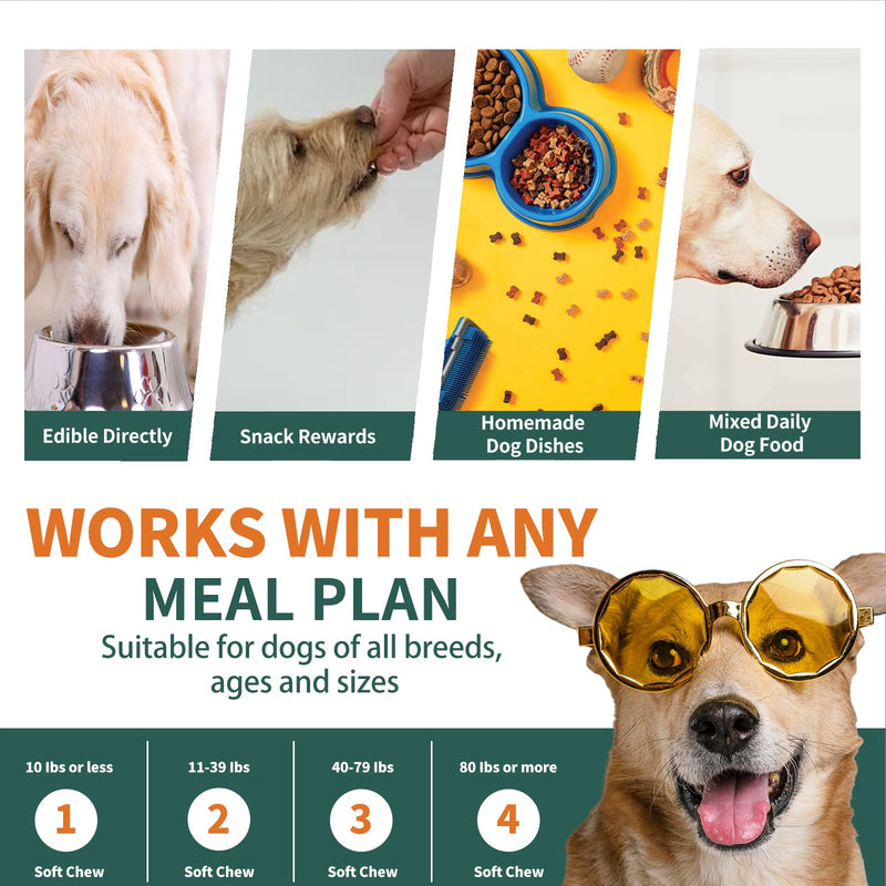 Dog Multivitamin, Glucosamine Chondroitin for Dogs, Dog Vitamins and Supplements, Probiotics, Krill Oil for Hip & Joints, Skin, Coat, Immune Health, Heart, Digestion (180 Chews, Beef) 180 Chews