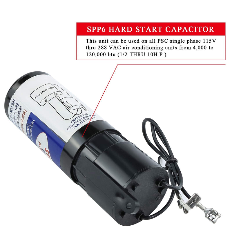 AMI PARTS SPP6 Hard Start Capacitor Replacement 115V Thru 288VAC Hard Start kit for air Conditioner Units from 4,000 to 120,000(1/2 Thru 10H.P.),Increases Compressor Torque 500%