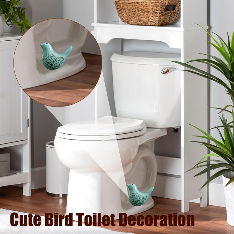 2Packs Bird Toilet Bolt Covers Decorative, Ceramic Birds Toilet Bolt Caps Decorative, Toilet Screw Cover Caps, Toilet Caps for Bottom of Toilet, Easy Installation Bathroom Replacement Parts (BLUE) Blue