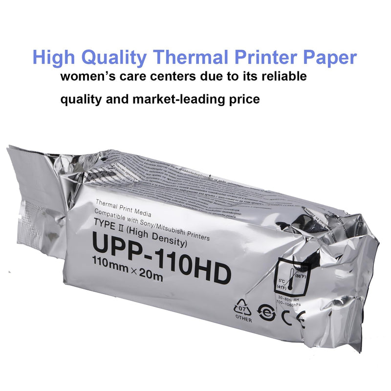UPP-110HD Ultrasound Paper, 2 Roll High Density Ultrasound Thermal Print Film/Media 110mm x 20m