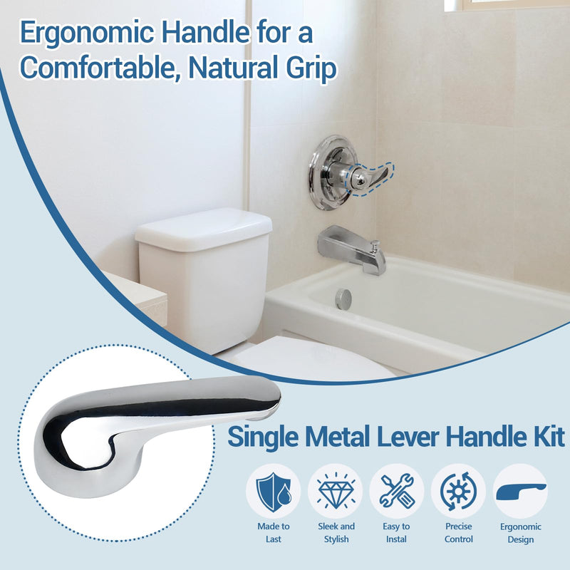 H79 Single Metal Lever Handle Kit for Delta, Compatible with 1300/1400 Series Tub and Shower Faucets, Bathroom Faucet Replacement Accessories, Chrome