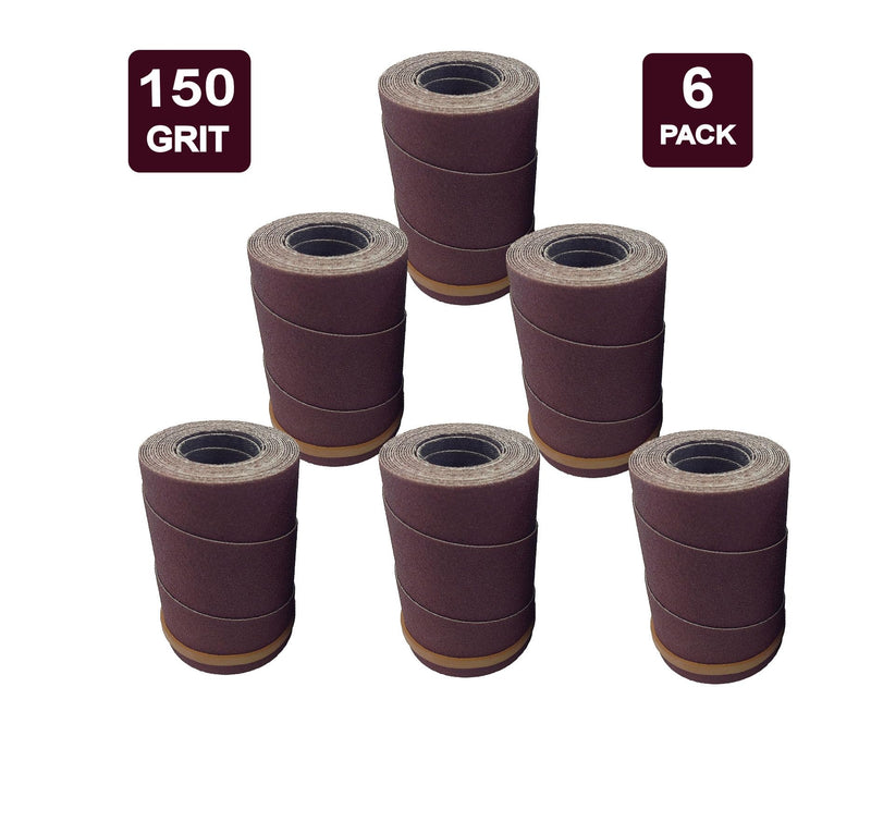 Ready-to-Wrap Sandpaper Rolls | 150 Grit | Pack of 6 | for Jet & Performax 1632 Plus & Ryobi WDS1600 Drum Sanders by Monarch Industrial