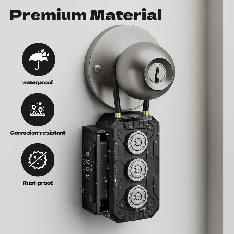 Magnetic Key Box,Hide A Key,Magnet Car Key Holder,Waterproof Hidden Key Holder for Outside Travel,Magnetic Key Holder for Under Car Vehicles (MM2-1, Regular) MM2-1