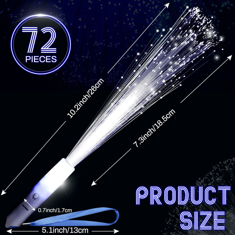 Jecery 24 Pieces White Fiber Optic Wands Glow Sticks LED Light up Wedding Wand with 3 Modes Flashing Sparklers for Wedding Bridal Shower Birthday Glow in the Dark Party Favors Supplies