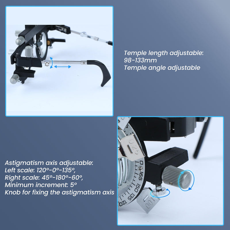 Optical Adjustable Trial Lens Frame Full Function Optometry Frame (PD: 48-80mm) - Suitable for Optometrists