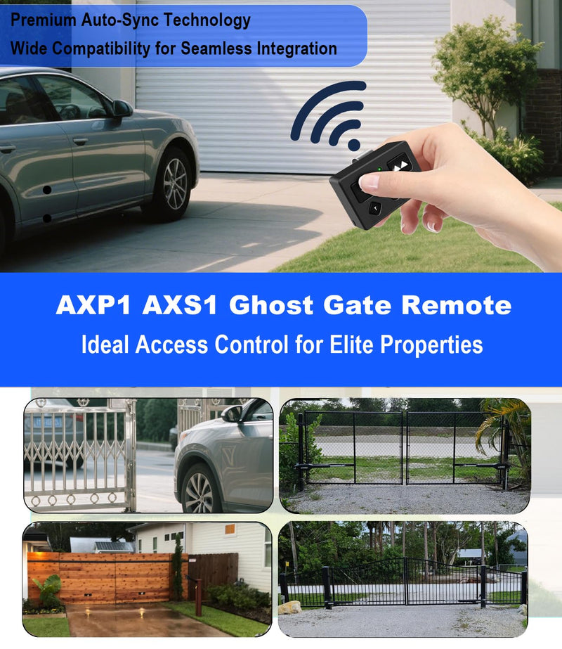 AXP1 AXS1 Remote Transmitter Compatible with Gho s t 3-Button 5-Button Gate Remote Transmitter for Automatic Gate Openers, Partymode for Gho s t Gate Opener Sys TEM (Black, AXP1 3PC) Black