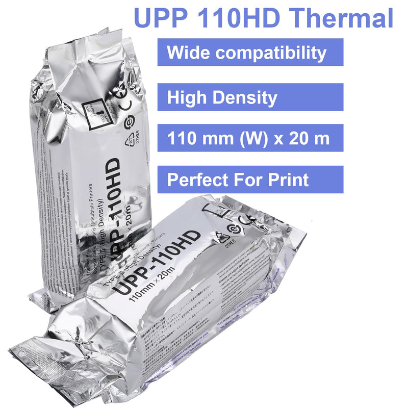 UPP-110HD Ultrasound Paper, 2 Roll High Density Ultrasound Thermal Print Film/Media 110mm x 20m