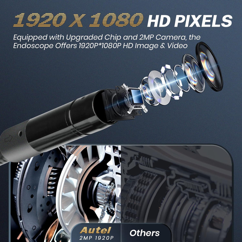 Autel MaxiVideo MV108S Digital Inspection Camera, 2025 Newer of MV108, 8.5mm USB Industrial Endoscope IP67 Waterproof, 1920P HD Borescope Camera 39.37'' Flexible Cord Snake Camera for Autel Tools & PC - NewNest Australia