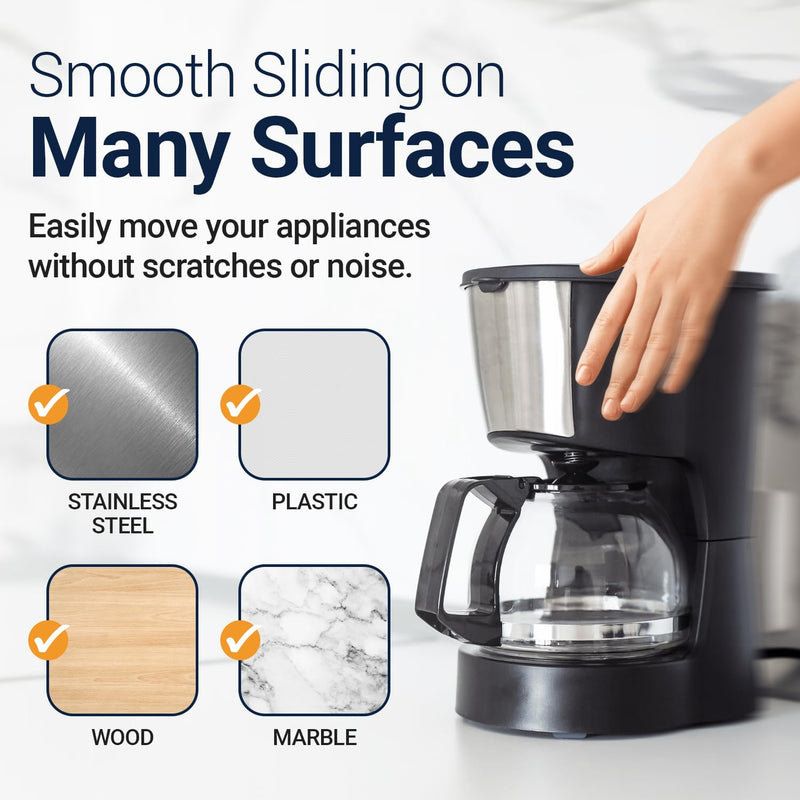 Appliance Sliders for Kitchen Appliances (16 Pack) Small Appliance Slider, Kitchen Appliance Sliders for Countertop, Self Adhesive, Easy to Move, Kitchen Adhesive Countertop Appliance Slider 16 Pack