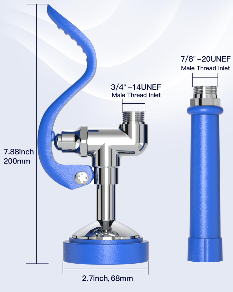 Commercial Kitchen Sink Sprayer: Dish Sprayer Nozzle with Ergonomic Handle Commercial Sink Faucet Parts for Kitchen - High Pressure Dish Spray Valve Head for Restaurant(Blue) Blue Round Sprayer