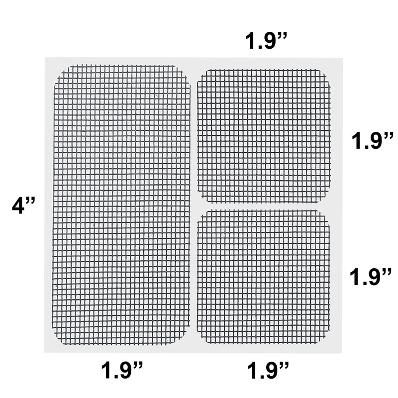 Window Screen Repair Patch, 10 Patches, 4"*1.9" & 1.9"*1.9", Black, 3-Layer Strong Adhesive Window Screen Mesh Tape, Repair Kit for Window and Door Screen Tears Holes 4"*2" & 2"*2"