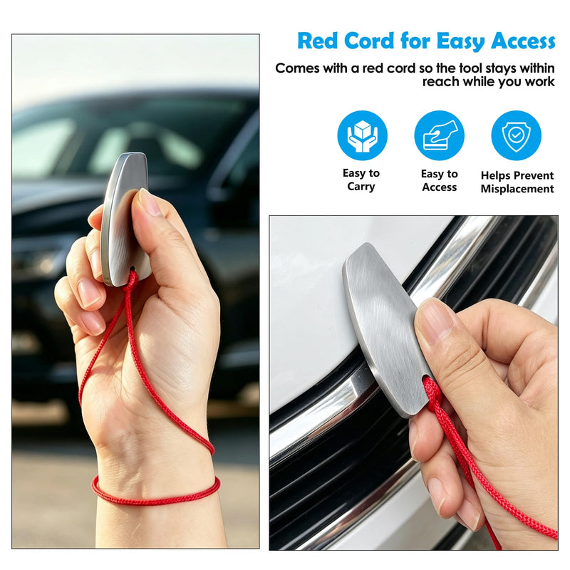 Denibbing Tool, Compact Paint Defect Removal Tool with High-Speed Steel Edge and Red Cord, for Paint Runs, Dust Nibs, Overspray, Sags and Minor Surface Imperfections
