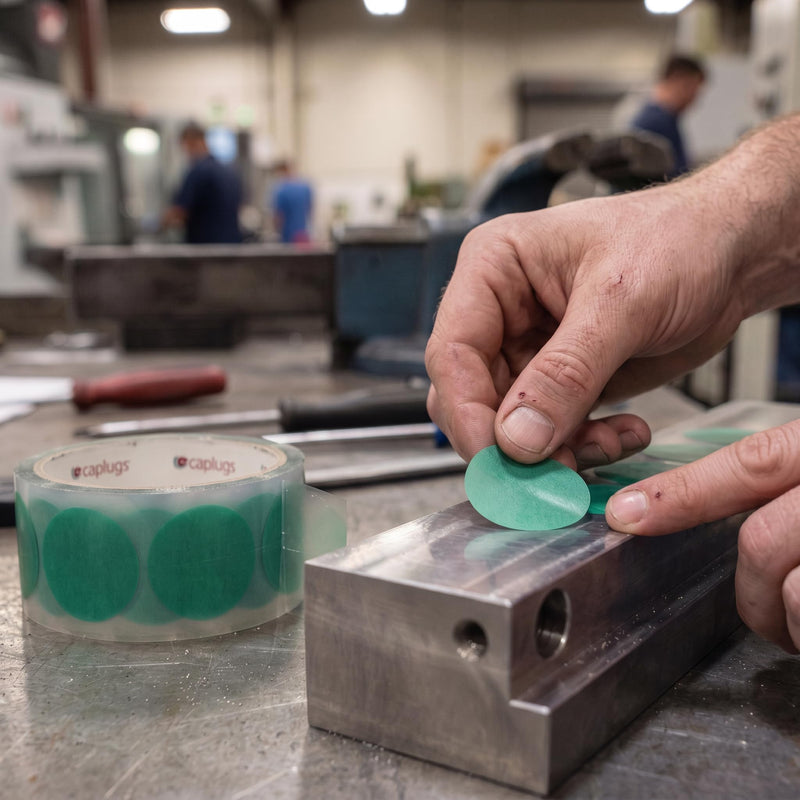 Caplugs PC00312 PC-SH Series - Powder Peel Green Discs, Squares, and Rectangles - Powder Coating, E-Coating, Anodizing, Green Polyester, Circle, 0.312" Disc Diameter, 2000 Discs/Roll (SH-47172)