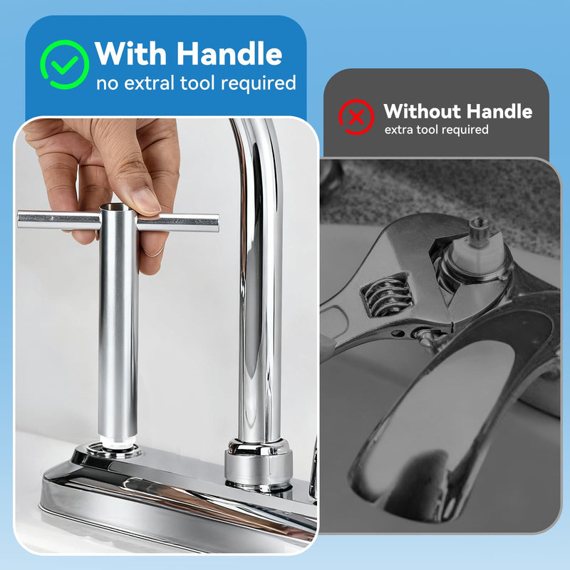 Faucet Cartridge Replacement Kit for Moen 1224 1224B Stainless Steel Cartridge Retainer Removal Tool with Handle for Most Double Handle Moen Faucets and Tub/Showers Repair Kit