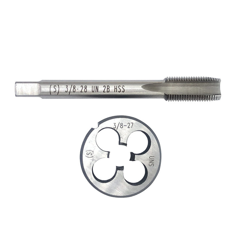 3/8"-27 UNS Tap and Die Set, Machine Thread Tap and Round Thread Die Right Hand(3/8"-27) 3/8-27