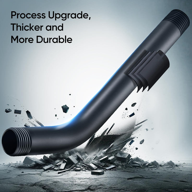 Cobbe Shower Arm with Flange and Teflon Tape, 6-Inches Wall Mounted Shower Pipe Arm Extension for Fixed Shower Head, Matte Black 6 Inches