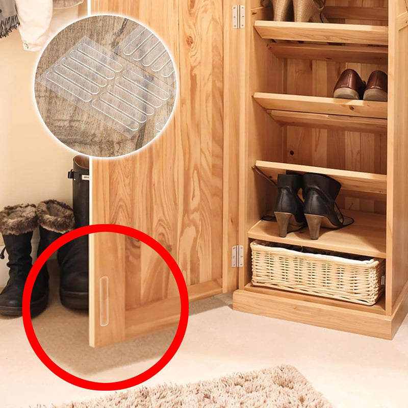 100Pcs Door Slam Stopper Preventer,Self Adhesive Rubber Bumper Strip,Used for soundproofing, buffering, and protecting furniture, suitable for household wall doors, bathroom covers, and table corners.