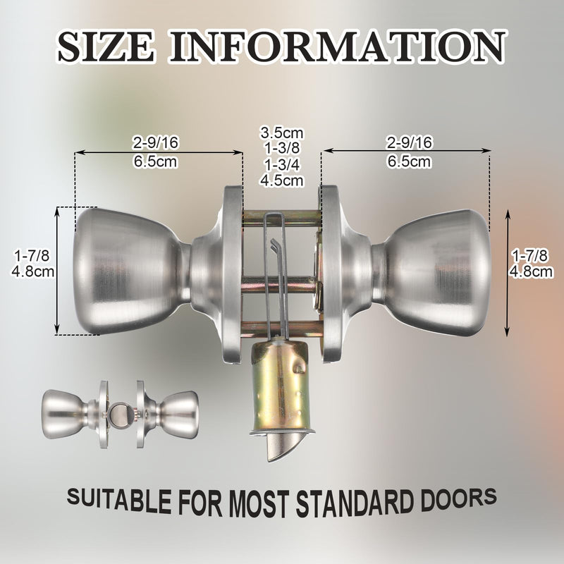 5 Set Mobile Home Door Knob Lock Set Mobile Interior Passage Door Knobs for Hall Closet Bed and Bath Handle Durable Metal Rust-Resistant & Easy to Install