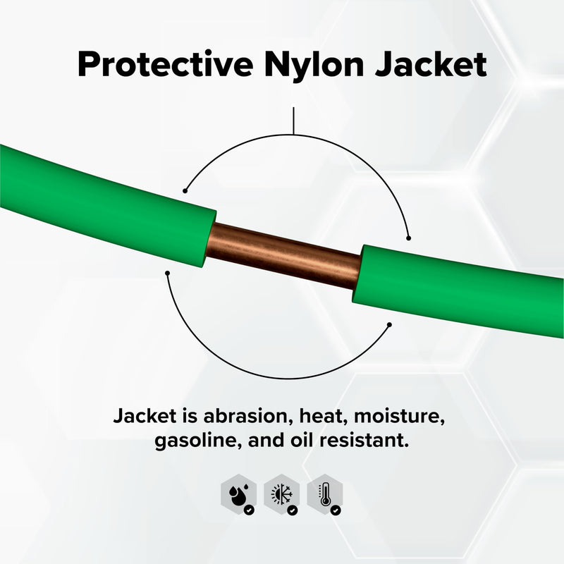 THE CIMPLE CO 10 Foot - 10 AWG Solid Copper Wire - 10 Gauge Green Ground Wire - 10 AWG THHN Wire - 10 FT Insulated Grounding Wire - THHN/THWN Solid Wire - Industrial Wire - 10 Feet (3 Meters), Green 10 Feet (3 Meter)