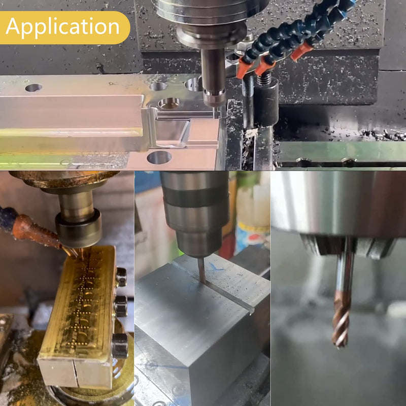 1/2" Tungsten Carbide Corner Radius End Mill 4Flute Milling Bits Sets with TISIN Coated for Steel 1/2 in R0.03