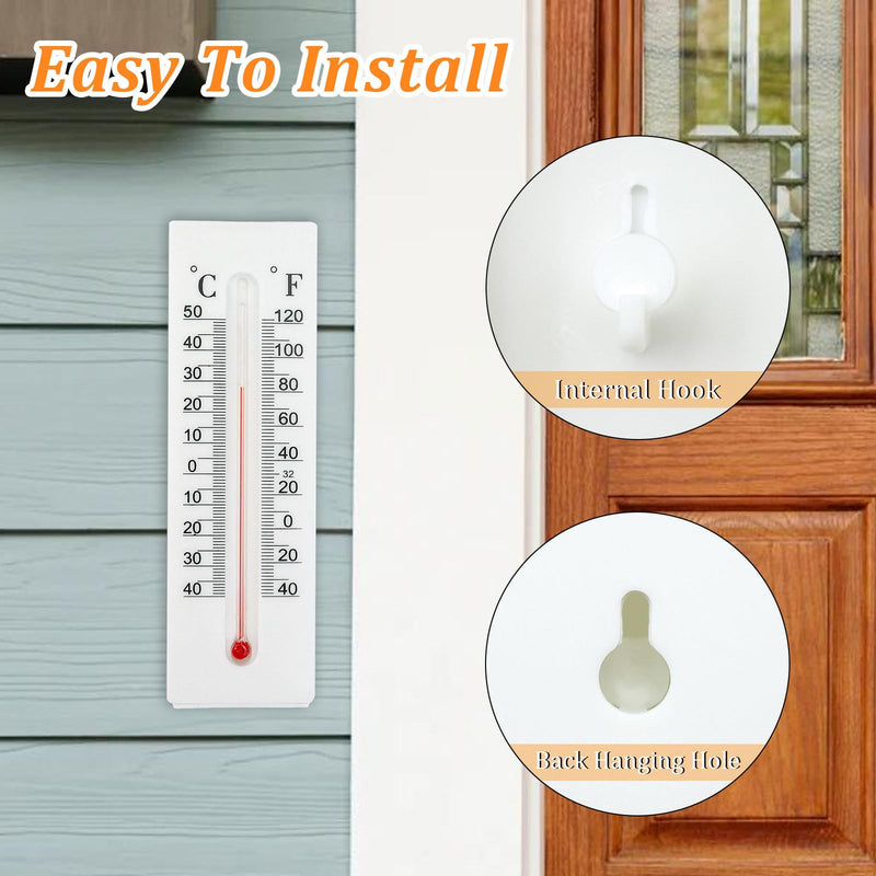 Key Cabinet Outdoor, Key Lock Box, Thermometer Decorative Hide a Keys Lockbox for Outside Waterproof Dexspoeny Secret Hidden Storage Coins, Money and Hold House Spare Keys for Safe Storage 1PCS