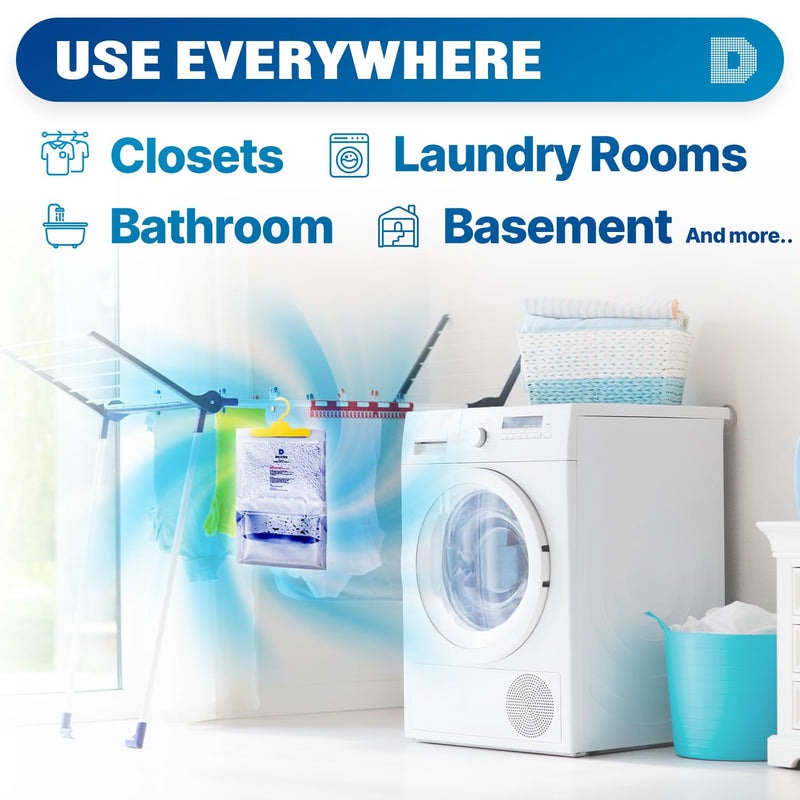 Dry & Dry 12 Pack[7 OZ] Premium Moisture Absorbers Dehumidifiers for Home Dehumidifier for Basement Dehumdifiers for Bedroom Small Dehumidifiers - Dehumidifiers Moisture Absorber