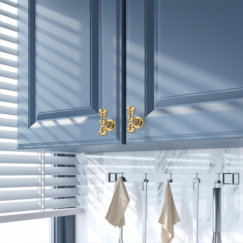 Amerdeco 10 Pack Champagne Bronze Cabinet Knobs Single Hole Cabinet Pulls Drawer Knobs and Pulls for Bathroom Cabinets ZH0083 Knob