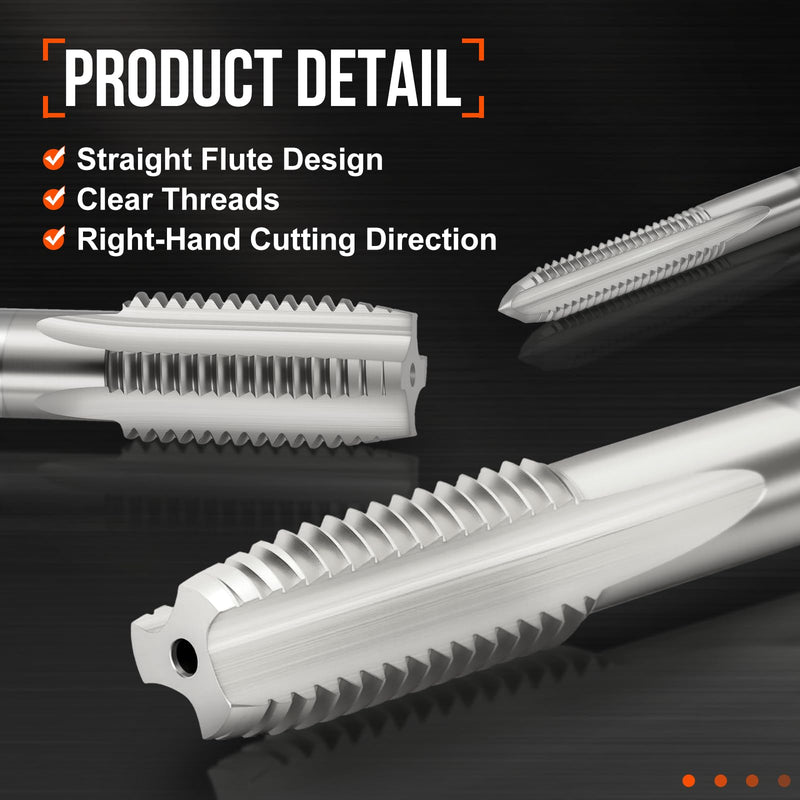 M24 x 3 Straight Flute Tap - M2 High Speed Steel Metric Right Hand Thread Tap Polished Finish Screw Thread Milling Machine Taps Threading Tapping M24 x 3