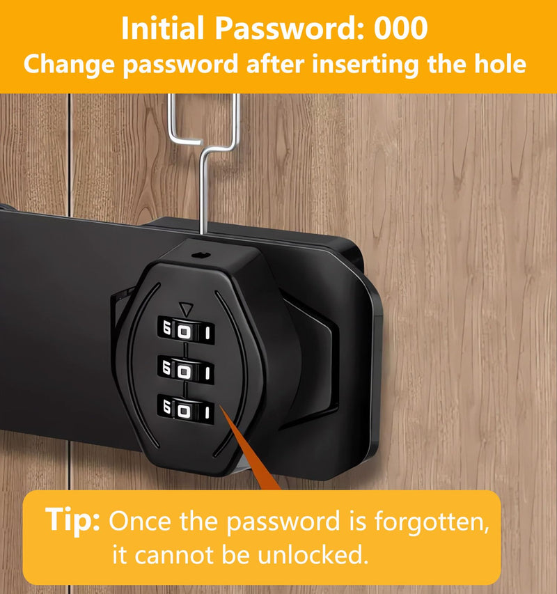 Keyless Combination Lock - 2 Pack 3-Digit Slide Closet Lock Kitchen Cabinet Locks with Code - Password Rotary Hasp Locks for Bathroom Cupboard Pantry Outdoor Garage Garden Barn Door Desk Drawer Black 4 Inch Black 2Pack