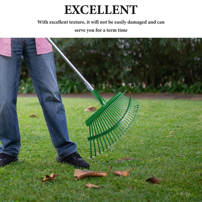 SUPVOX 25 Tine Heavy Duty Steel Leaf Rake for Lawn and Garden, Detachable Head for Easy Storage, Comfortable Grip for Leaves, Grass, and Debris Cleaning