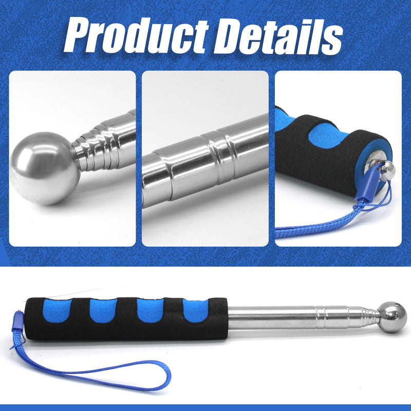 Litoexpe 115cm Hollowing Drum Hammer Sound Detection Folding Stick, Thickened Telescopic Rod for House Decoration Inspection (Blue) Blue