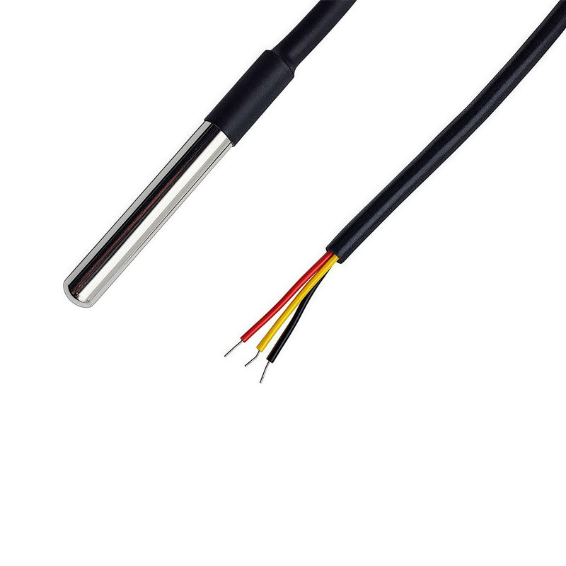 5pcs DS18B20 Temperature Sensor Waterproof Digital Stainless Steel Tube Temp Probe 3 Meter 118.1" Compatible with Arduino Raspberry pi